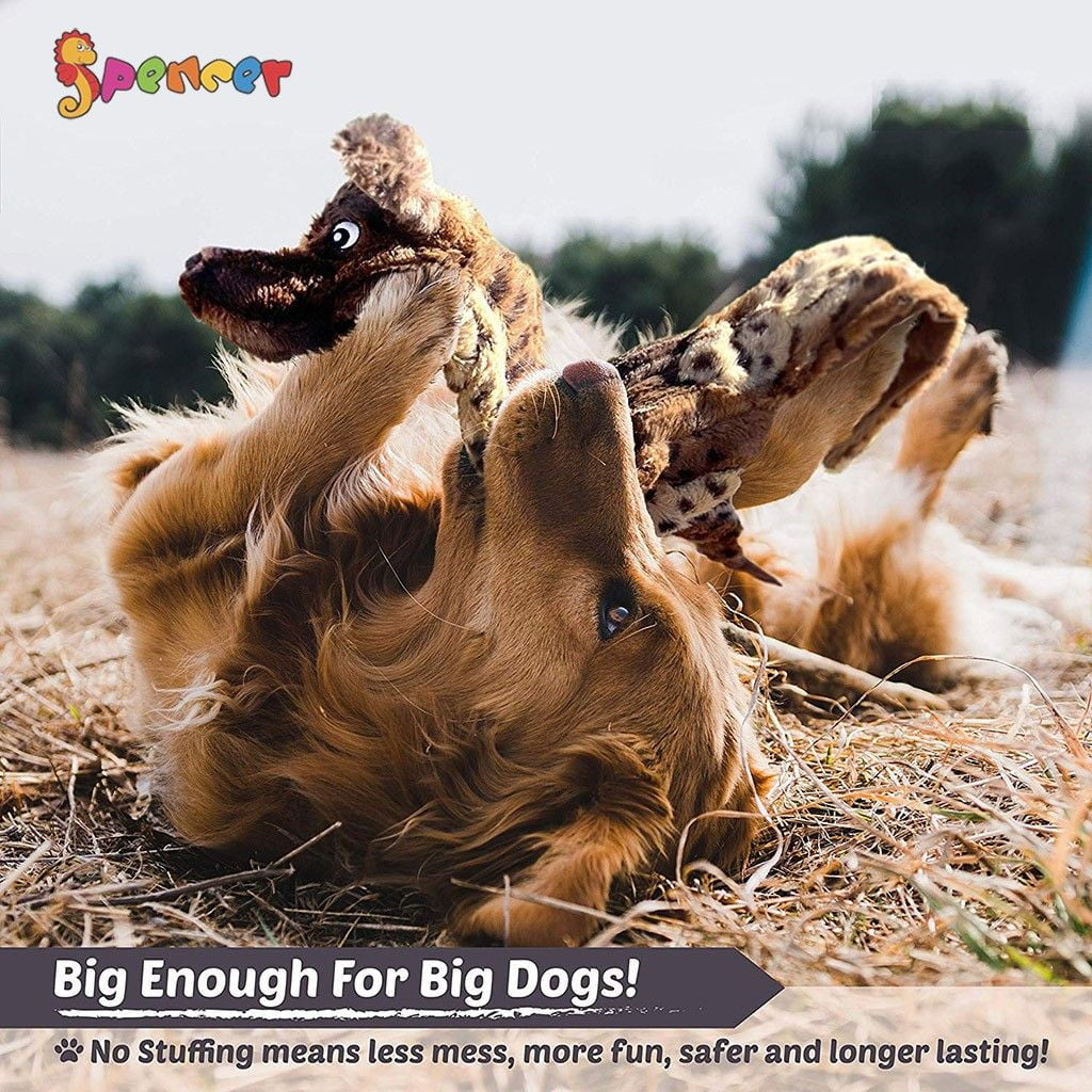 Dog Squeaky Toys for Puppies, No Stuffing Plush Squeaky Dog Chewing Toy Set Crinkle Dog Toy for Small Medium Large Dog Pets "Wolf"
