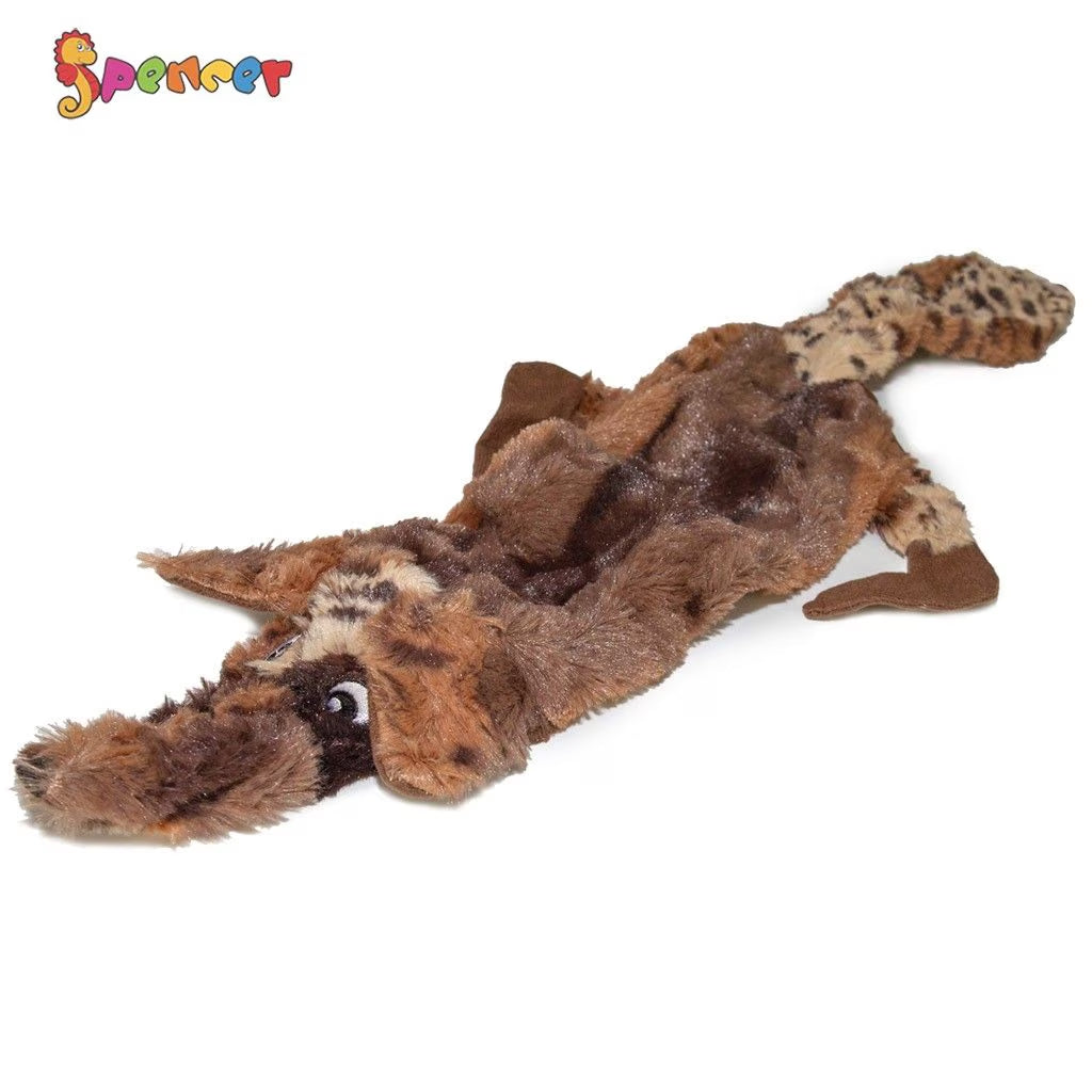 Dog Squeaky Toys for Puppies, No Stuffing Plush Squeaky Dog Chewing Toy Set Crinkle Dog Toy for Small Medium Large Dog Pets "Wolf"
