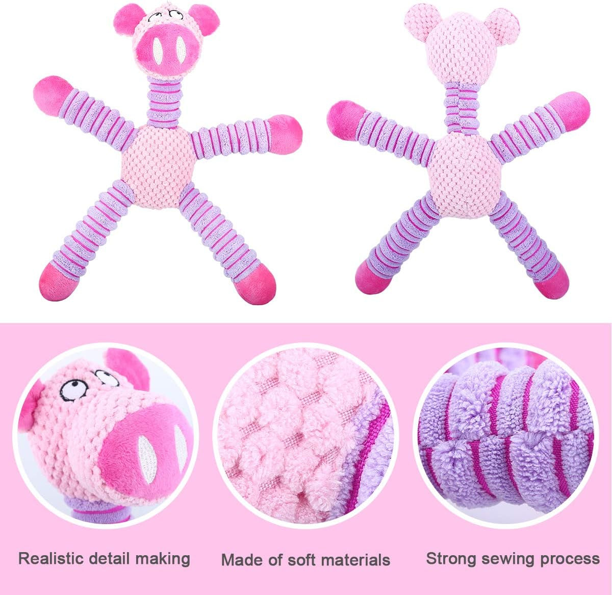 14-Inch Squeaky Plush Dog Toys, Stuffed Animal Plush Chew Toys with Squeakers - Durable Dog Chew Toys for Puppy Small Middle Dogs Reducing Boredom