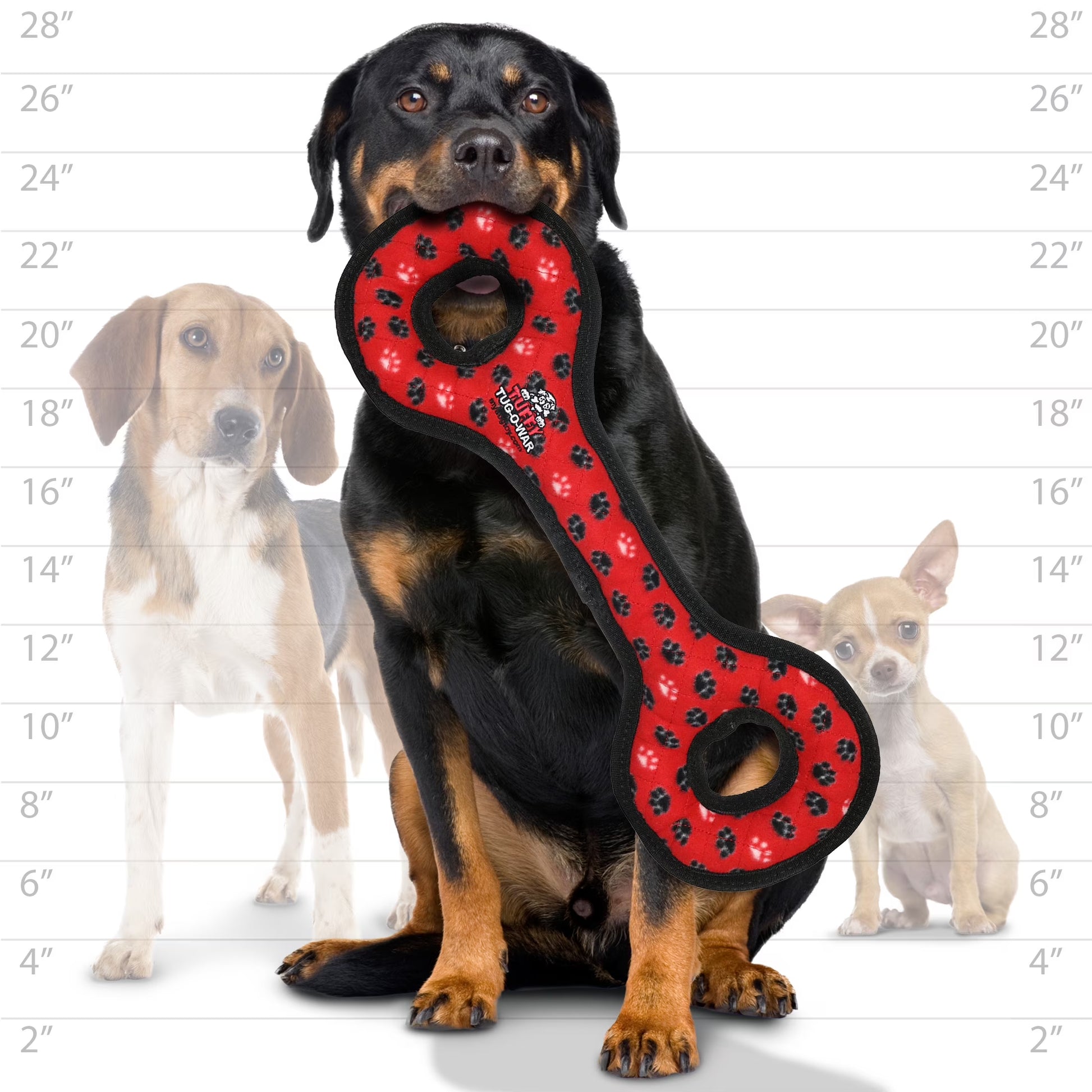 Ultimate Tug-O-War Red Paw Durable Plush Squeaky Dog Toy
