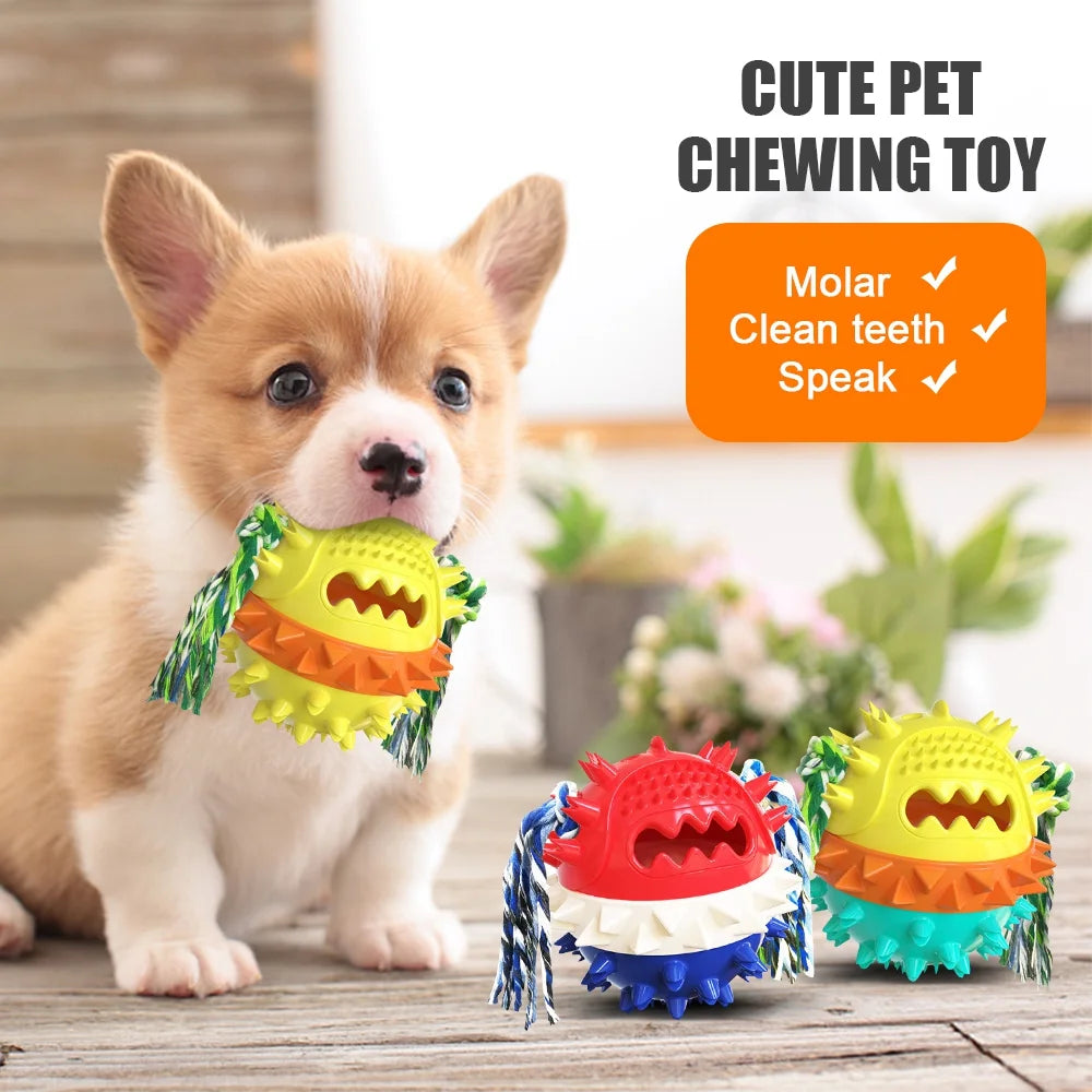 Dog Squeaky Toys, Toughest Natural Rubber-Dog Chew Toys for Aggressive Chewers, Almost Indestructible Tough Durable Dog Toys for Dogs-Teeth Cleaning Chews for Large/Medium Breed