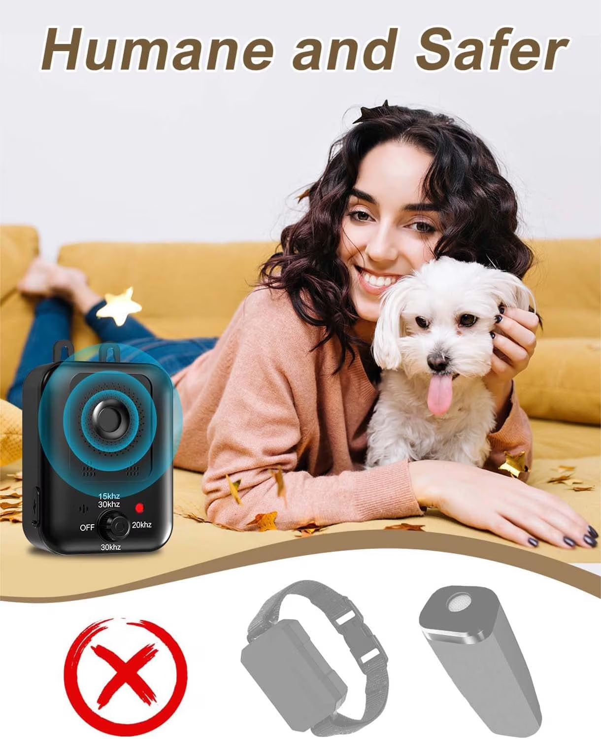 anti Barking Device for Dogs, Ultrasonic Bark Control, Rechargeable Outdoor Indoor Bark Box, 3 Modes