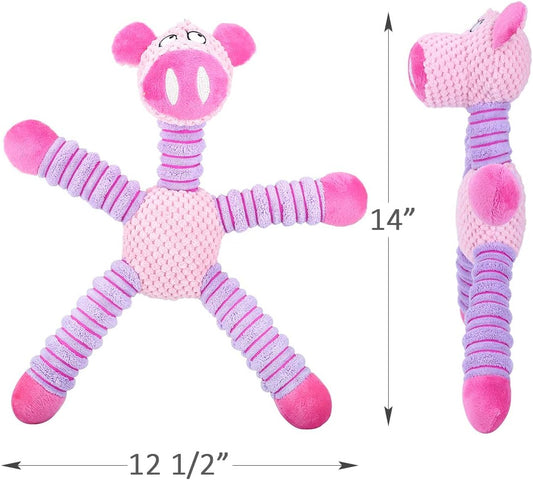 14-Inch Squeaky Plush Dog Toys, Stuffed Animal Plush Chew Toys with Squeakers - Durable Dog Chew Toys for Puppy Small Middle Dogs Reducing Boredom