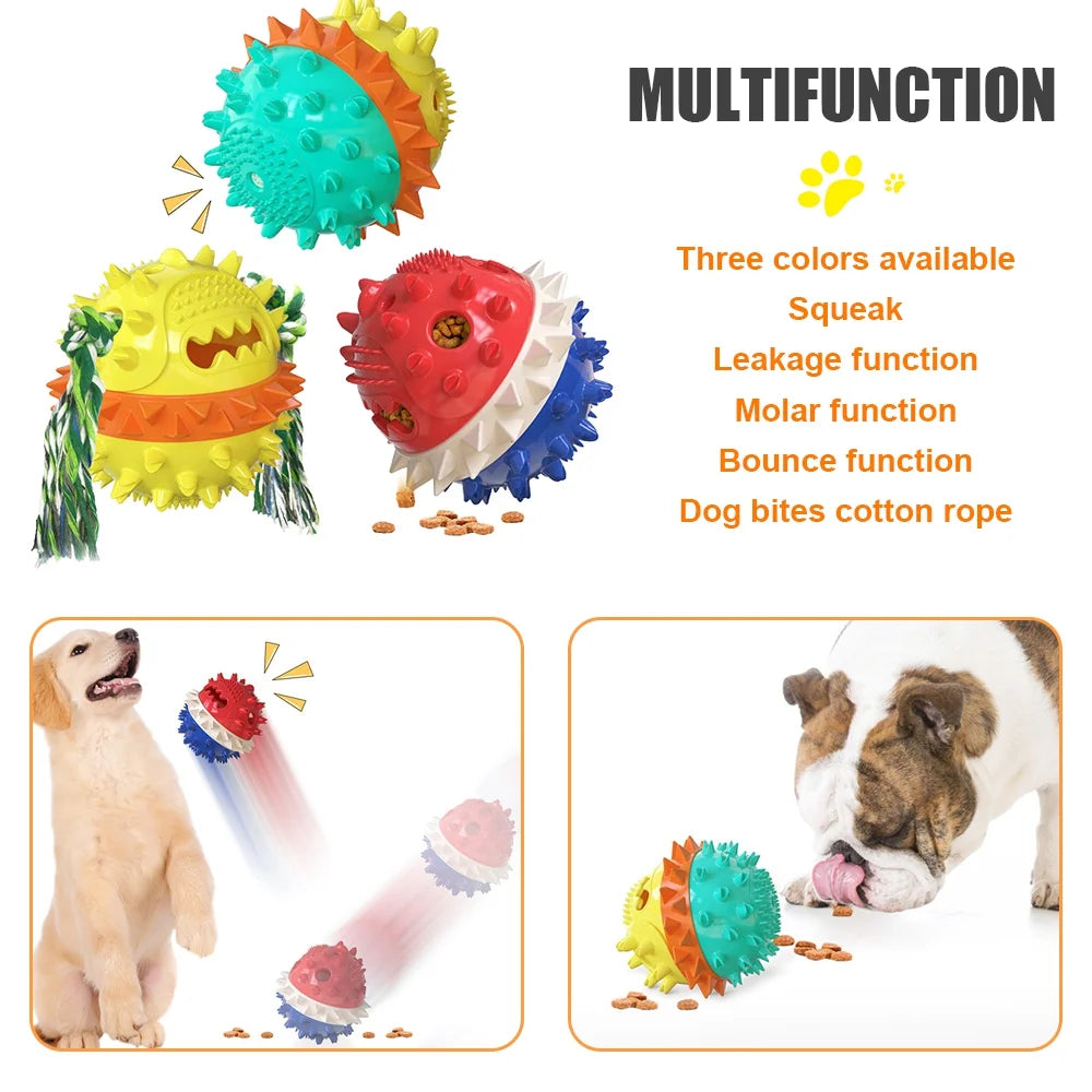 Dog Squeaky Toys, Toughest Natural Rubber-Dog Chew Toys for Aggressive Chewers, Almost Indestructible Tough Durable Dog Toys for Dogs-Teeth Cleaning Chews for Large/Medium Breed