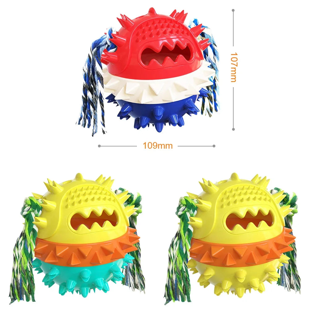 Dog Squeaky Toys, Toughest Natural Rubber-Dog Chew Toys for Aggressive Chewers, Almost Indestructible Tough Durable Dog Toys for Dogs-Teeth Cleaning Chews for Large/Medium Breed