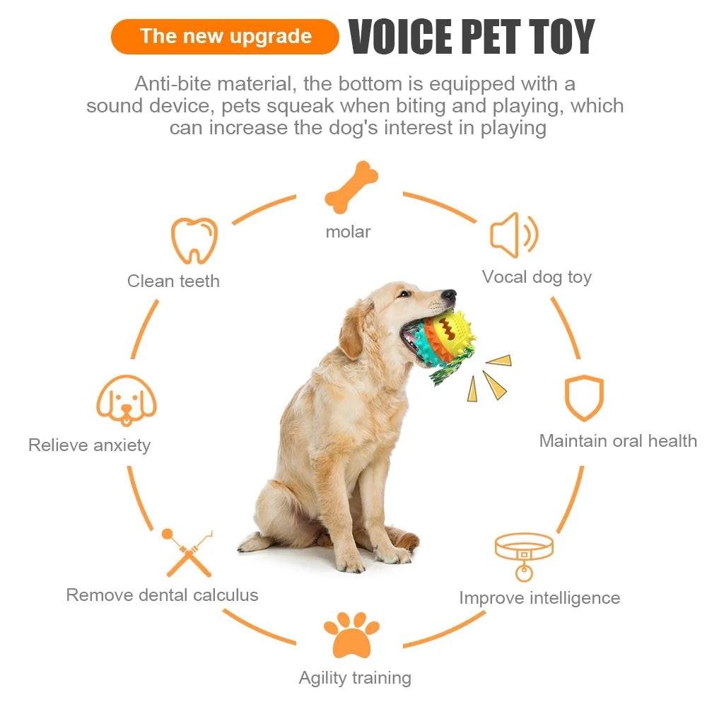 Dog Squeaky Toys, Toughest Natural Rubber-Dog Chew Toys for Aggressive Chewers, Almost Indestructible Tough Durable Dog Toys for Dogs-Teeth Cleaning Chews for Large/Medium Breed
