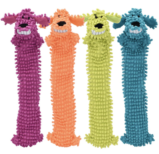 Stuffing Free Floppy Moppy Loofa Plush Dog Toy, 18", Color May Vary