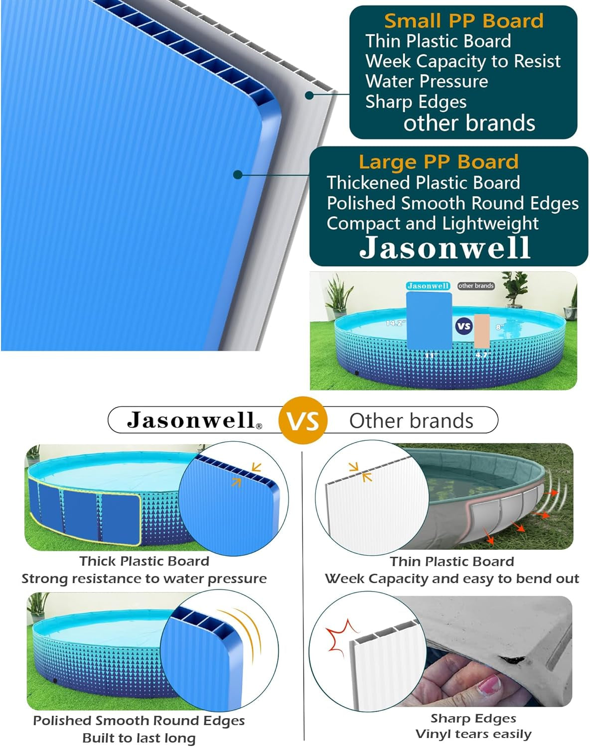 Foldable Dog Kiddie Pool - Hard Plastic Kids Paddling Pool Toddler Baby Swimming Pools for Backyard Collapsible Whelping Box Pet Doggie Cats Wading Pools Bathtub for Puppy Large Dogs 63In