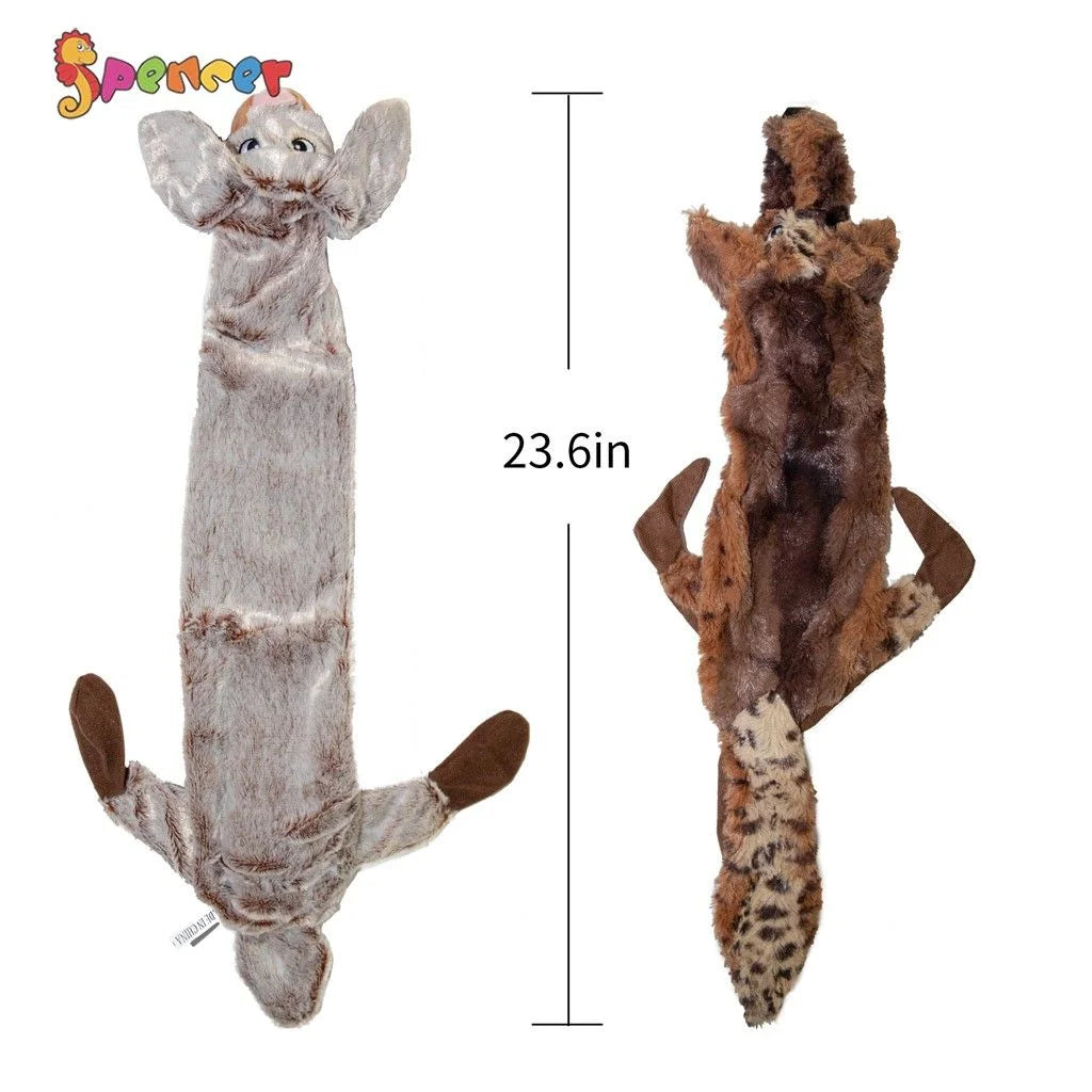 Dog Squeaky Toys for Puppies, No Stuffing Plush Squeaky Dog Chewing Toy Set Crinkle Dog Toy for Small Medium Large Dog Pets "Wolf"